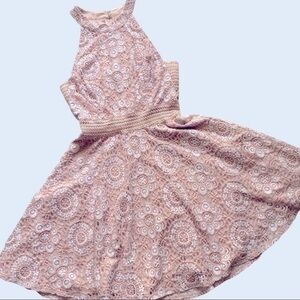 City Triangles Embroidery Lace Halter Dress Sz 9